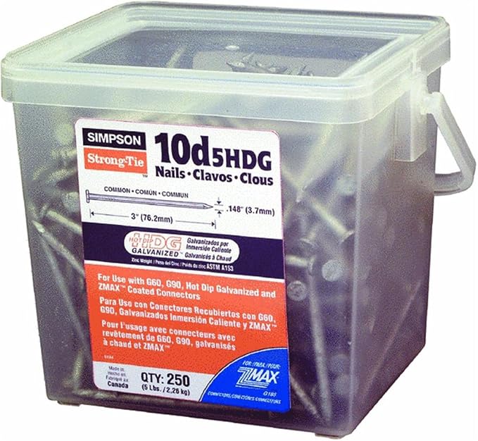 Simpson Strong-Tie 10D5HDG Structural Connector Nails - 3 in x .148 in Hot-Dip by SimpsonStrong-Tie