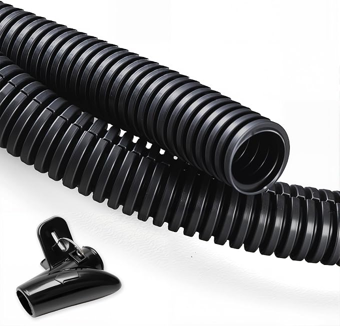 20FT 1/2 inch Wire Loom Split Tubing Auto Wire Conduit Flexible Cover Black | by ZhiYo