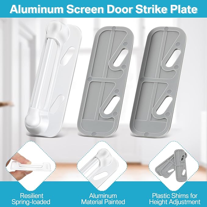 Enhon 3 Pack Screen Door Spring Strike Plate | Spring Loaded Screen and Storm - Image 4