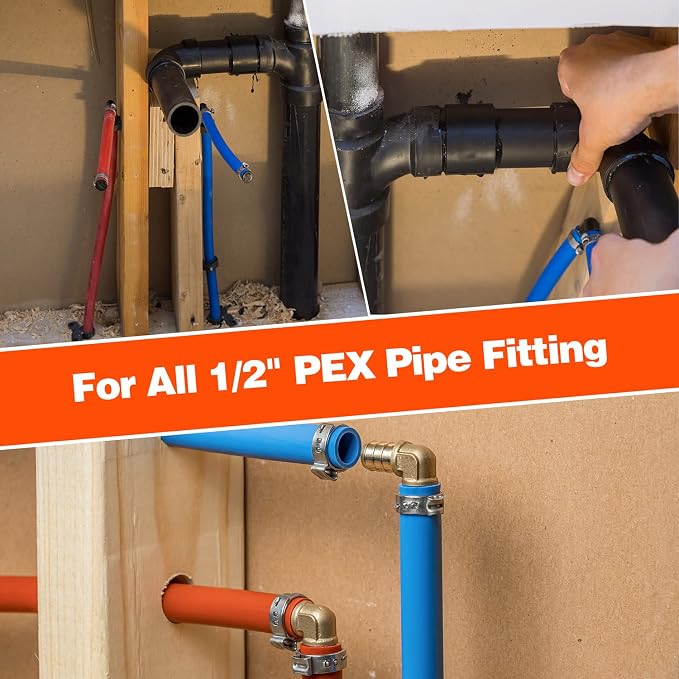 100 Pack 1/2" PEX Cinch Clamps, Stainless Steel Single Ear Hose Clamps - Image 5