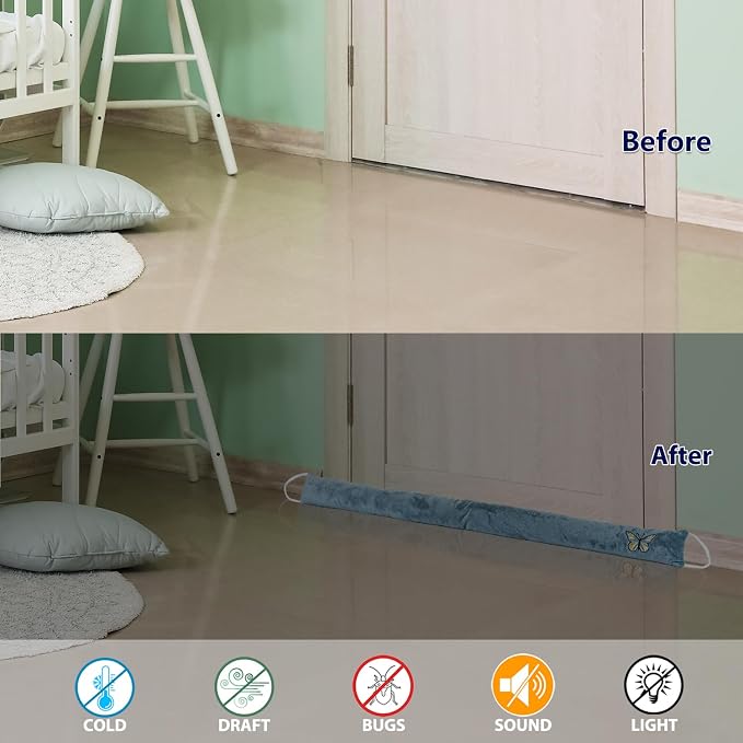 Decorative Weighted Under Door Draft Stopper 36 Inch, Heavy Duty Door Draft - Image 3