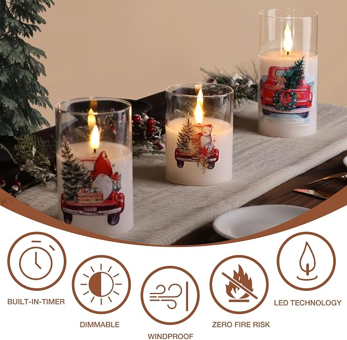 Christmas Glass Flameless Candles - Image 5