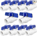 10 Pack 1/2'' PVC Ball Valves Threaded Full Port T-handle SCH40 Water Pipe by ReliableHigh-PerformanceFlowControlYouCanTrust