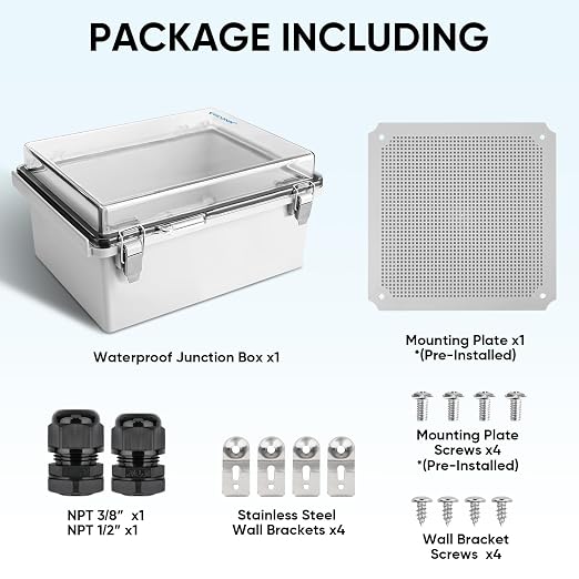 TICONN Outdoor Electrical Box Waterproof, ABS IP67 Junction Box Enclosure | - Image 6