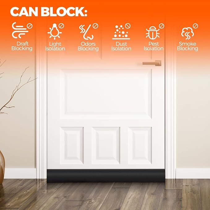 Holikme Under Door Draft Stopper 2pack 37 inch, Windproof Seal, Easy Install - Image 2