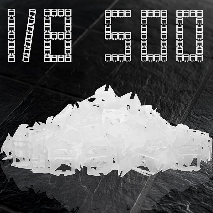 500 Tile Spacers 1/8 Inch Tile Leveling Clips by VUAOHIY