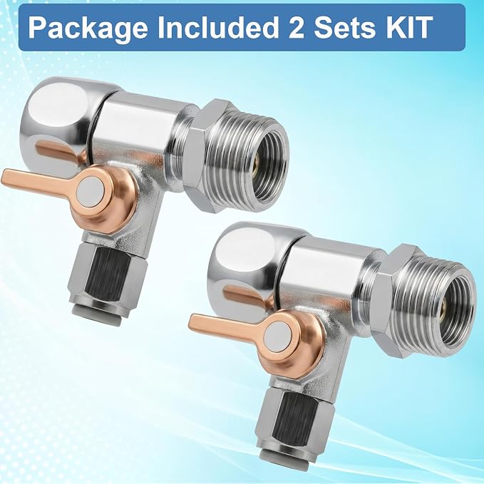 2PACK Universal Feed Water Adapter Kit, G1/2 Female × 3/8″ Compression Male × - Image 7