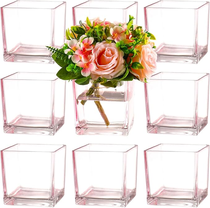 Square Glass Vases Set of 9, Square Vase by MARTAGE