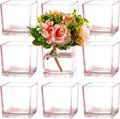 Square Glass Vases Set of 9, Square Vase by MARTAGE