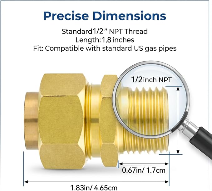 4 Pack 1/2" CSST Male NPT Fitting Kit, Brass Natural Gas | Quick Connect - Image 2