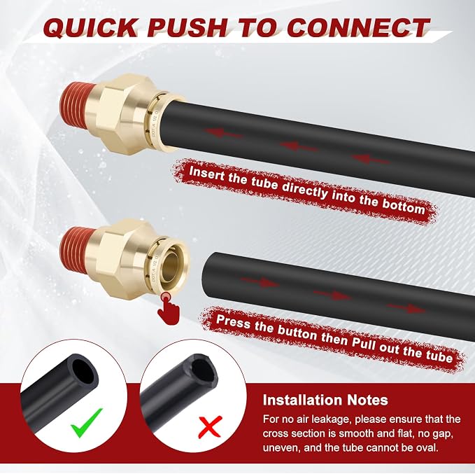 DOT Approved Male Straight Brass Union 1/2" Tube x 3/8" NPT, Quick Connect Union - Image 3
