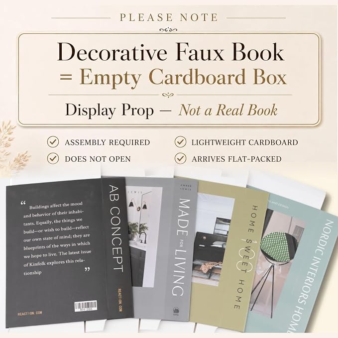 4 Pcs Decorative Books | Faux Olive Coffee Table & Shelf Decor | Earthy - Image 2