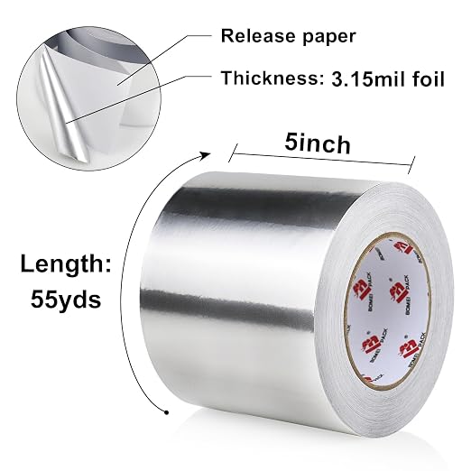 BOMEI PACK Aluminum Foil Tape, Heavy Duty Metal Duct Tape, High Temperature - Image 2