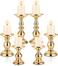 6 Pcs Gold Pillar Candle Holders Metal Candle Holders by Ferrochef