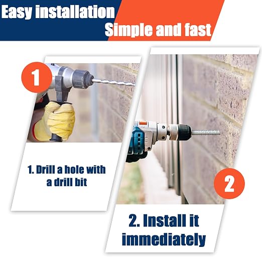 Tandefio 100 Pack 1/2 x 6 Concrete Anchors and Screw Kits Galvanized | Large - Image 5