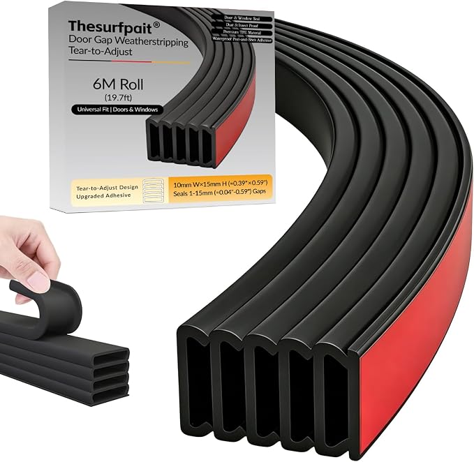 5-Layer Self-Adhesive Weather Stripping Door Seal, Soundproof Draft Stopper by Unknown