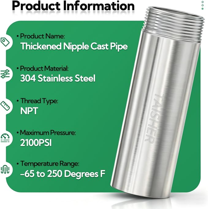 4pcs Thickened Nipple Cast Pipe 3/4" MNPT x 3/4" FNPT - Image 3