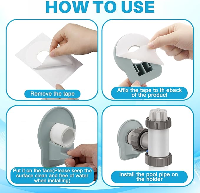 4 Pack Swimming Pool Pipe Holders Plastic Above Ground Swimming Hose Support - Image 7