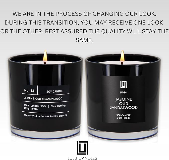 Lulu Candles Jasmine, Oud & Sandalwood Scented Soy Blend Jar Candle, 9 Oz. - Image 3
