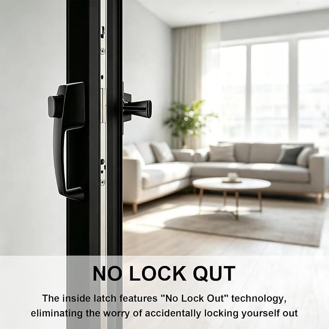 2 Sets Black Zinc Alloy Storm Door Push Button Latch Kit | 2-pack heavy-duty - Image 4
