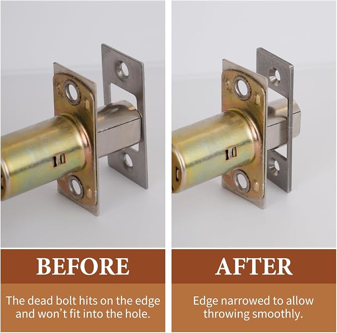 Deadbolt Restorer Strike Plates, 2-1/4"H x 1" W, 2 Pack | Enlarged Hole to Fix - Image 4
