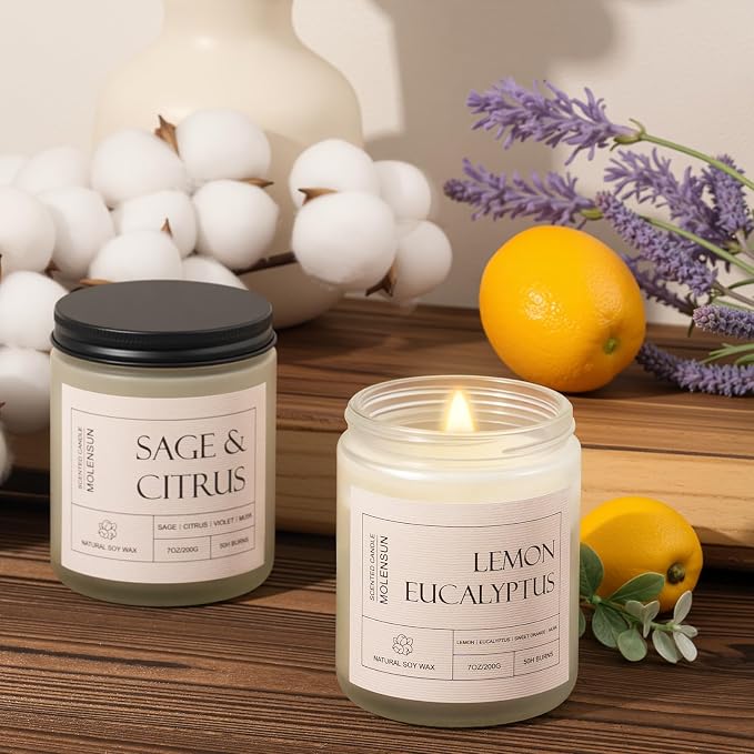 Molensun 4 Pack Candles for Home Scented, 28 oz Long Lasting Candles, Soy - Image 7