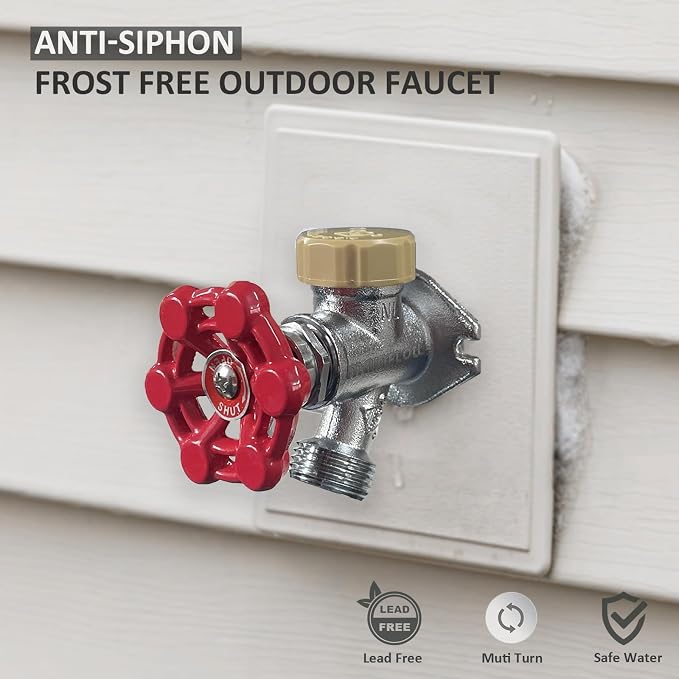 10 inch Anti-Siphon Frost Free Sillcock, No Lead Brass Frost Proof Outdoor - Image 2