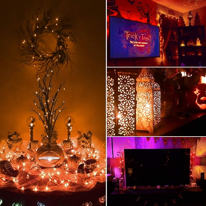 Brightown Halloween Orange Fairy String Lights: 12 Pack 7 Ft 20 LED Battery - Image 3