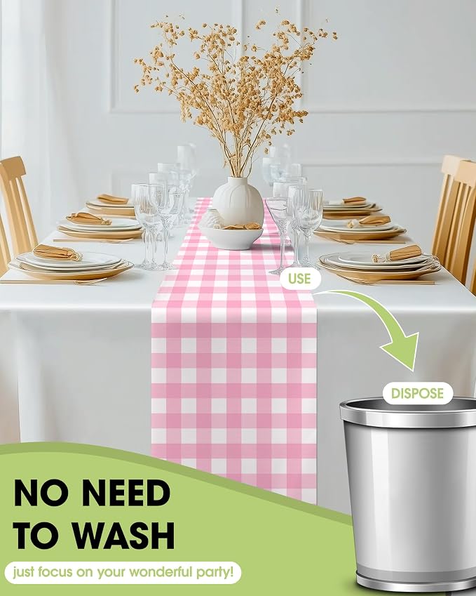 Pureegg Gingham Plastic Table Runners - Image 4