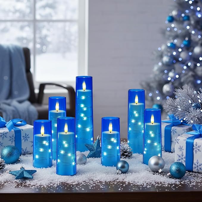 Raycare 9 Pcs Flameless Battery Operated Pillar Candles - Image 2