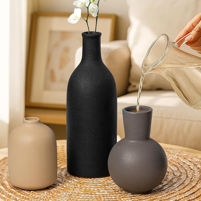 Ceramic Flower Vase for Home Decor Bedroom, Matte Neutral Vases, office - Image 4
