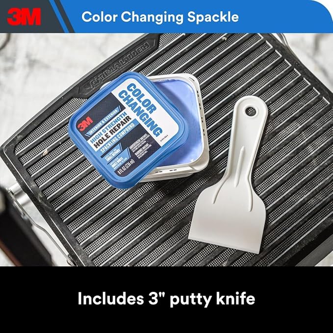 3M High Strength Spackling Compound 12 oz. and Putty Knife, Color Changing - Image 2