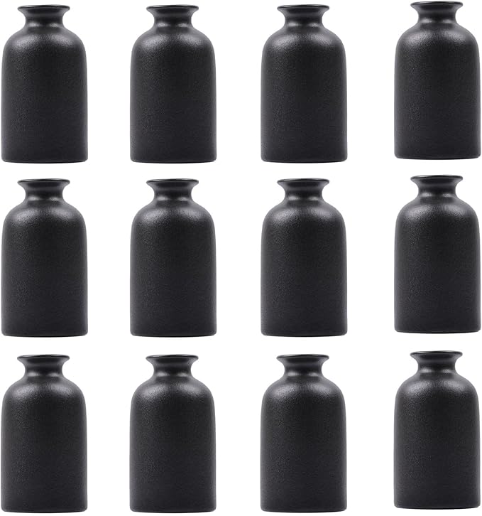 Black Bud Vases Set of 12 by QIANLING