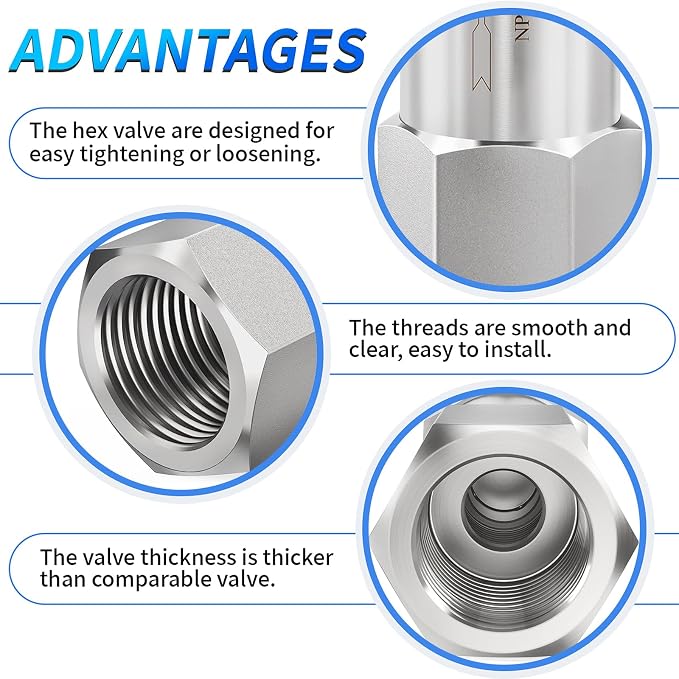 ChillWaves 304 Stainless Steel In-Line Split Check Valve 3/4" NPT Female Thread - Image 4