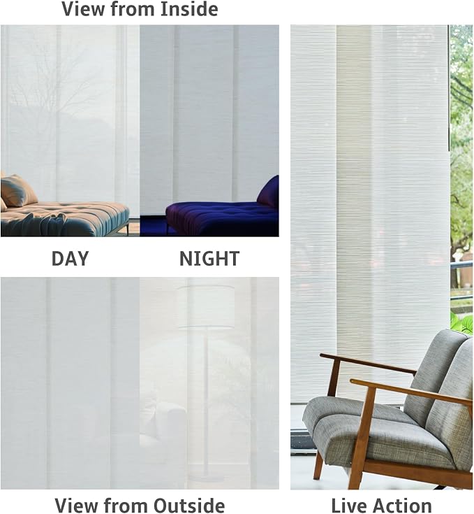 Replacement Fabric Panels for Sliding Glass Door, Fabric Only, Natural Woven - Image 6