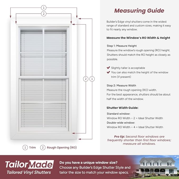 Builders Edge 14.75 in. W x 47 in. H Builders Edge, Standard Two Equal Panels - Image 14