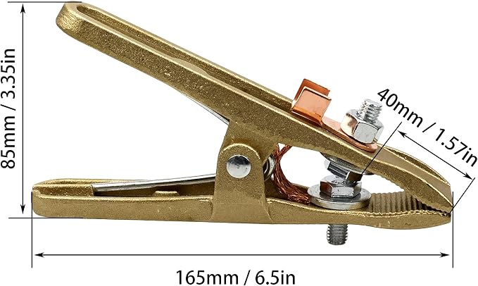 400-Amp Welding Ground Clamp, Brass A-shape Earth Clamp - Image 3