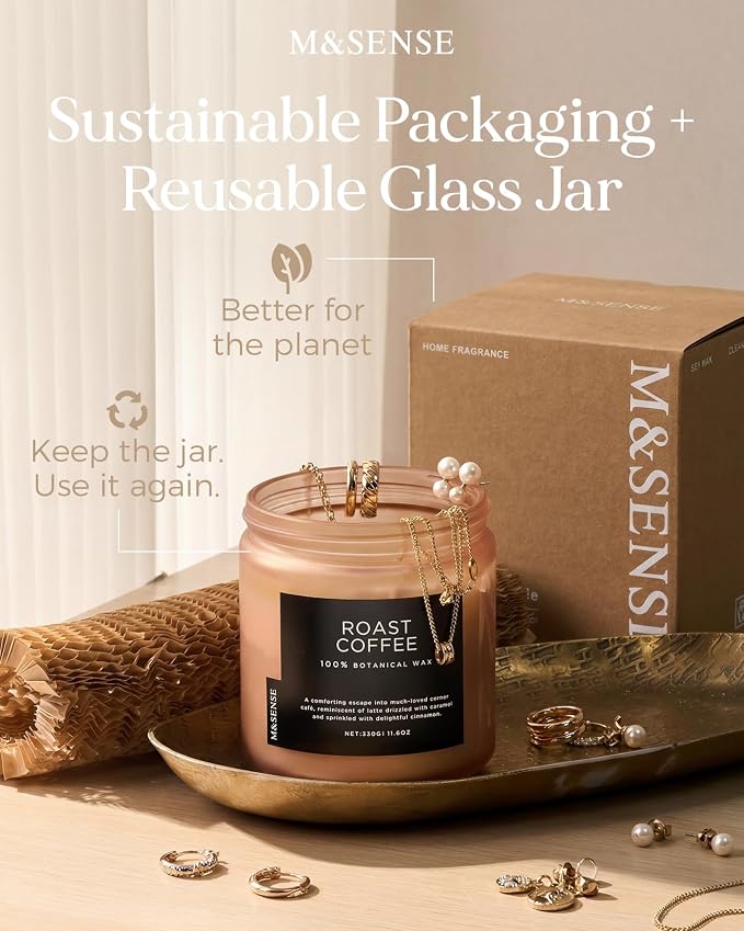 M&SENSE Eucalyptus & Mint Home Scented Candles, 11.6oz Organic Soy Wax - Image 9
