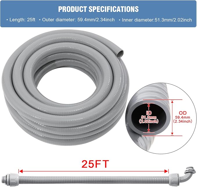 DWALE Liquid-Tight Conduit and Connector Kit, Flexible Non Metallic Liquid - Image 2