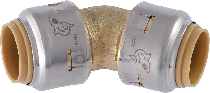 SharkBite Max 1/2 Inch 45 Degree Elbow, Push to Connect Brass Plumbing Fitting by SharkBite