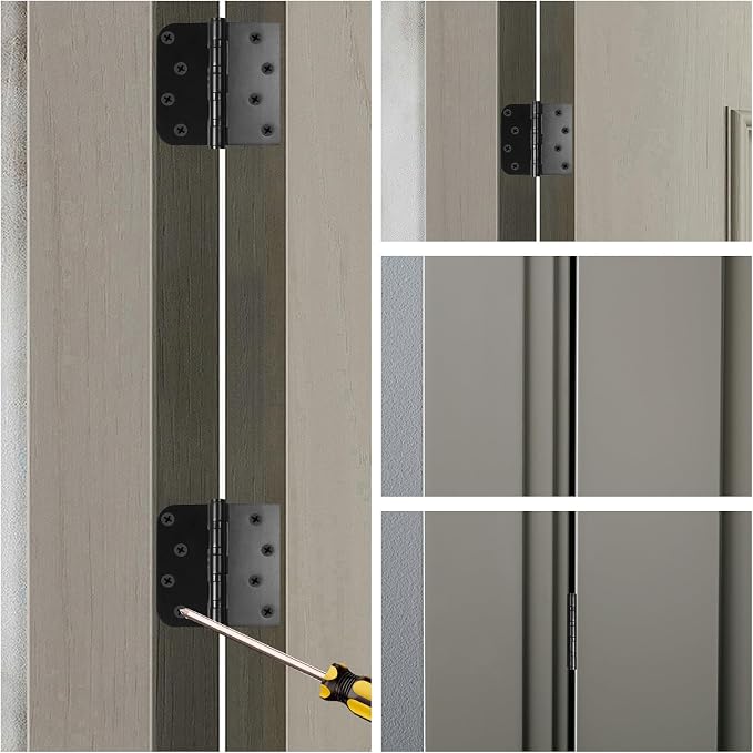 6 Pack Ball Bearing Door Hinges, 4 Inch x 4 Inch Heavy Duty Stainless Steel - Image 5