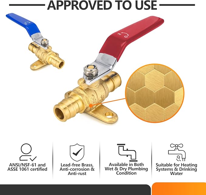 50PC HeSun 1/2 Inch PEX-A Expansion Ball Valve - Image 2