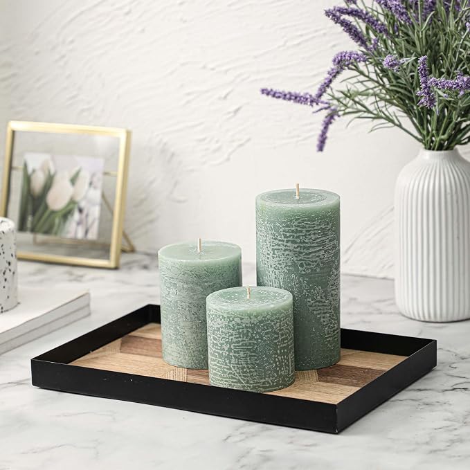3x4 Inch Sage Green Pillar Candles - Image 5