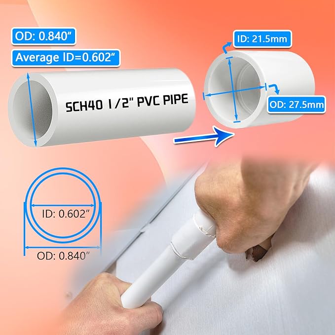 10Pcs White 1/2 inch PVC Coupling, Socket x Socket, Furniture Build Grade Sch40 - Image 2