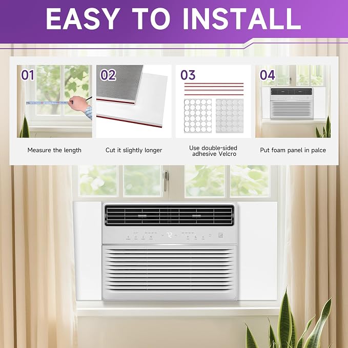 Window Air Conditioner Insulated Foam Panels, Air Conditioner Window Seal Kit - Image 5