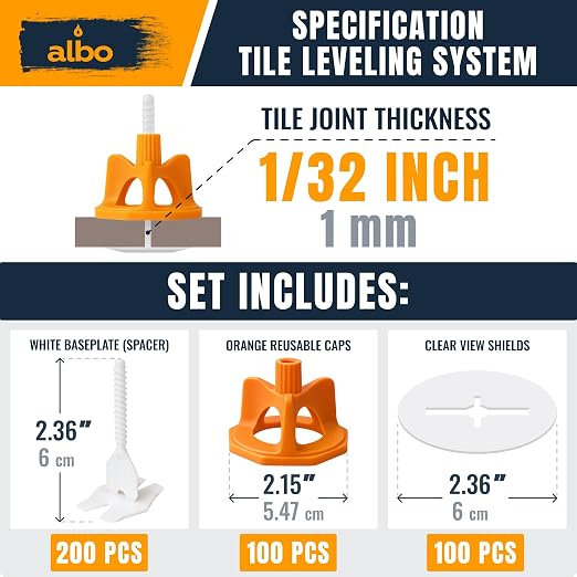 ALBO Tile Leveling System Set 1/32 inch - Image 2
