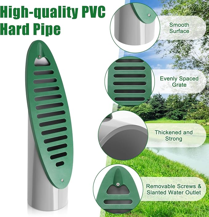 4” Angled Slope Drainage Pipe, Yard Drain Emitter Drainage Grate | 1P, - Image 3