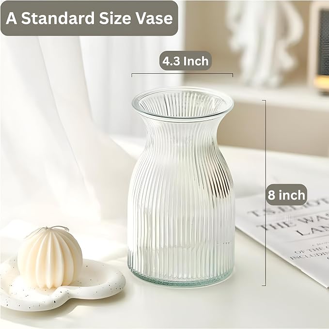New 2026 Design Ribbed Glass Vase Wide - Image 3