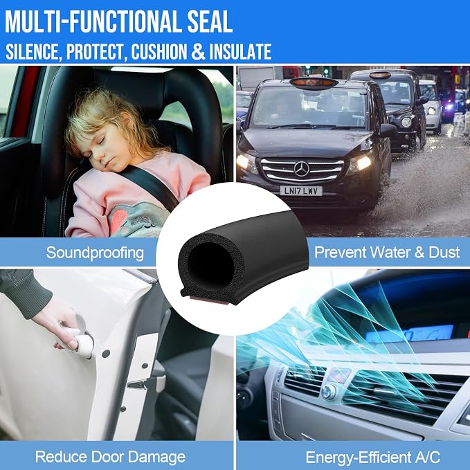 alophoty 10 Ft Rubber Weather Stripping Door Seal, D Shaped Automotive Weather - Image 5