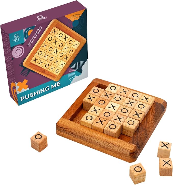 BSIRI Pushing Me Wooden Tic Tac Toe Game- Tabletop Board Games by HB3FbyBSIRI